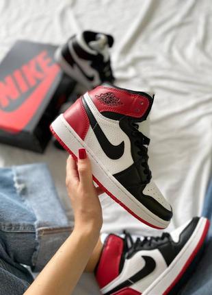 Кроссовки nike air jordan retro high red/black/white