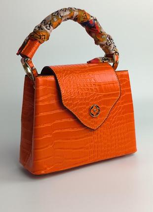 Сумка louis vuitton capucines crocodile orange3 фото