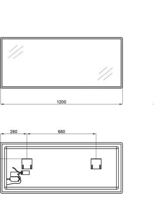 Дзеркало qtap tern 1200x500 з led-підсвічуванням qt1778140450120w2 фото