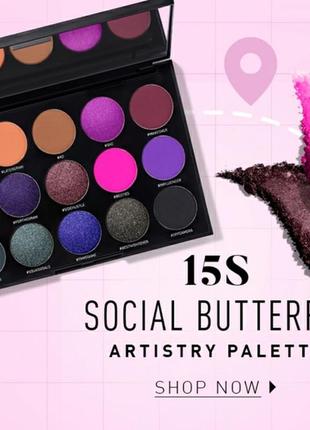 Morphe 15s social butterfly eyeshadow palette6 фото