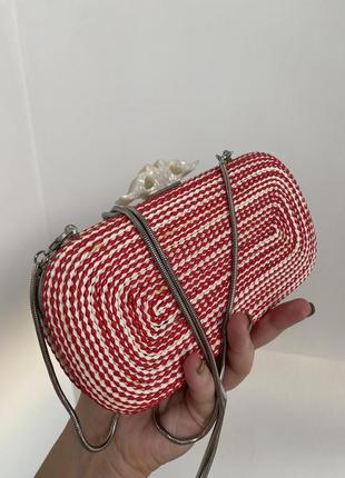 Abbaccino mallorca коктейльна сумочка клатч плетена корал