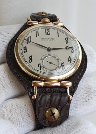 Золотий чоловічий годинник часы ulysse nardin mechanical 14k 43mm3 фото