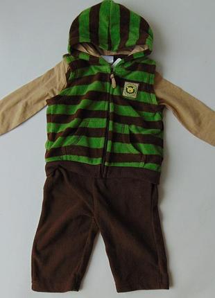 Флисовый костюм тройка на 3-6 мес