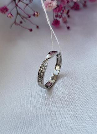 Кольцо серебряное женское колечко вставка куб.цирконий 18.5 размер серебро 925 покрыто родием 1175 1.66г