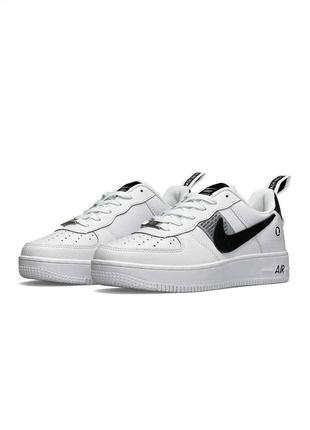 Кроссовки nike air force utility кожаные, осенние кроссовки найк аир форс черно-белые, найк эир форс2 фото