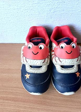 Красивые кроссовки на липучке reebok 22 р. стелька 14,5 см
