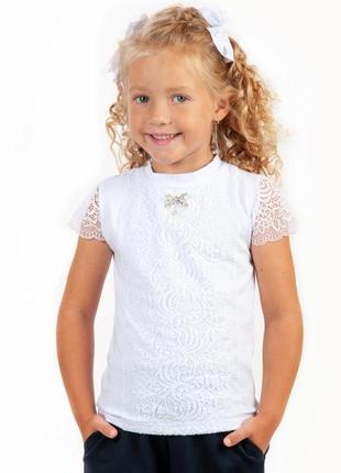 Белая блузка для девушек, блузка для девчонки, кружевная блуза белая