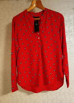 Стильна сорочка рубашка блузка блуза принт v-подібний принт розпродаж бренд marks& spencer, р.106 фото