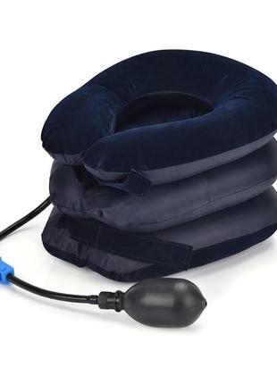 Ортопедичний надувний комір cervical neck traction від остеохондрозу, надувна подушка для шиї3 фото