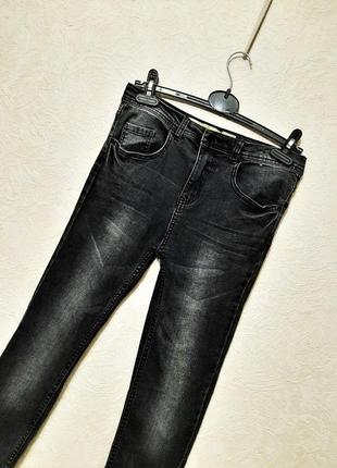 Denim со джинсы чёрно-серые узкие скинни котон на все сезоны на мальчика 11-12-13лет4 фото