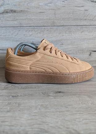 Женские кроссовки замш б/у puma suede platform speckled 40р 26 см