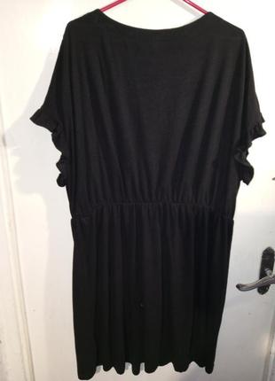 Льняное-55%,трикотажное платье с воланами на рукавах,бохо,большого размера-оверсайз,h&m2 фото