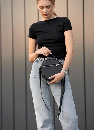 Круглая женская сумочка через плечо кроссбоди