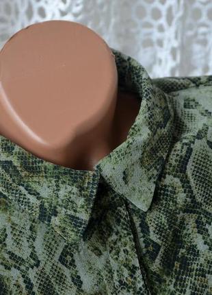 8/s-м фірмова натуральна жіноча сорочка блуза блузка анімалістичний принт змія mango манго оригінал6 фото