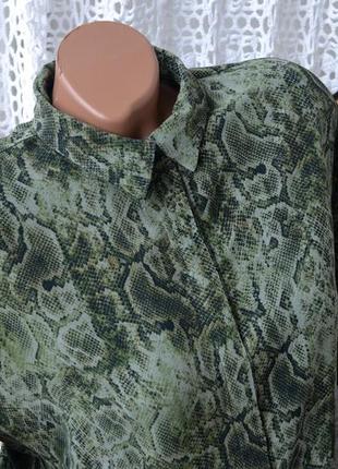8/s-м фирменная натуральная женская рубашка блуза блузка анималистичный принт змея mango манго оригинал7 фото