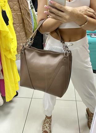 Сумка шкіряна італійська сумка жіноча велика сумка мішок із натуральної шкіри9 фото