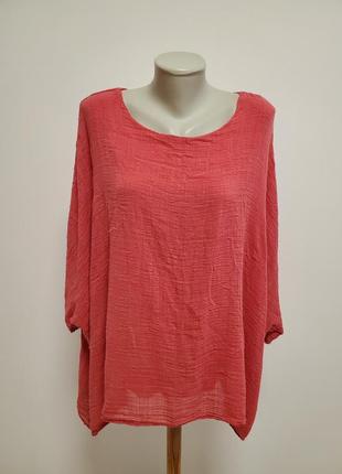 Шикарная итальянская стильная вискозная блуза свободного фасона батал цвет светлый бургунди