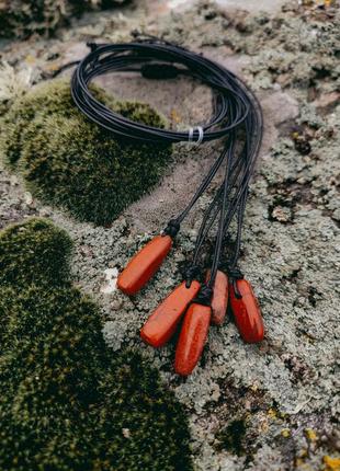 Красный яшм камень кулон на шею4 фото