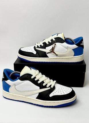 Чоловічі кросівки jordan 1 low fragment design travis scott