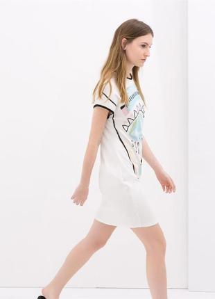 Літнє плаття-футболка ,туніка з принтом zara,бавовна2 фото