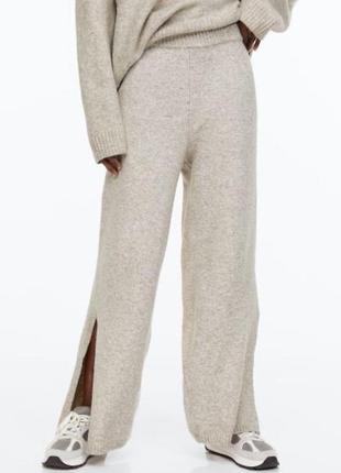 Тёплые вязаные трикотажные штаны с альпакой h&m m,l1 фото