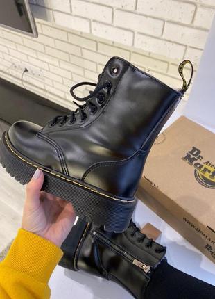 Dr.martens jadon шкіряні хутряні черевики на платформі /осінь/зима/весна😍5 фото