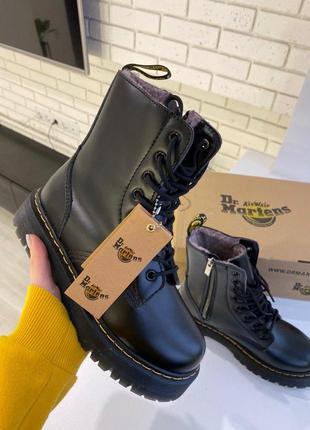 Dr.martens jadon шкіряні хутряні черевики на платформі /осінь/зима/весна😍2 фото