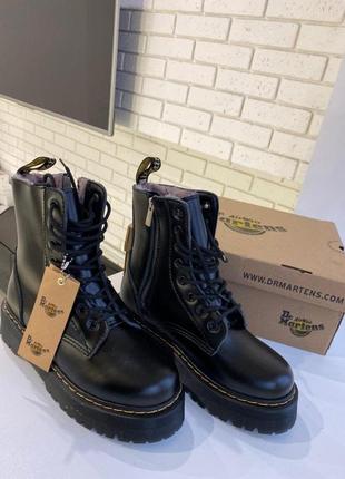 Dr.martens jadon шкіряні хутряні черевики на платформі /осінь/зима/весна😍6 фото