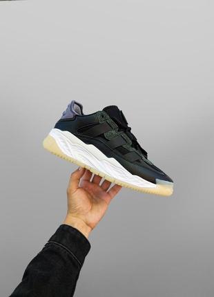 Мужские кроссовки черные white adidas niteball black