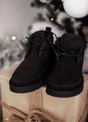 Ugg neumel зимние ботинки с мехом овчины в черном цвете /осень/зима/весна😍4 фото