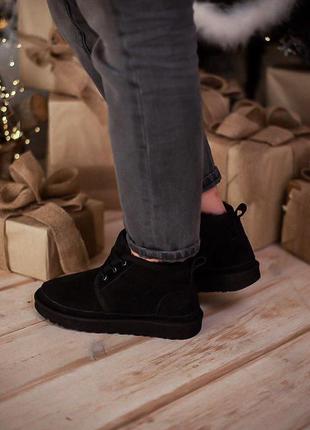 Ugg neumel зимние ботинки с мехом овчины в черном цвете /осень/зима/весна😍5 фото