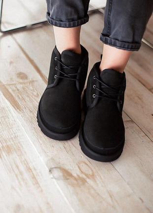 Ugg neumel зимние ботинки с мехом овчины в черном цвете /осень/зима/весна😍6 фото