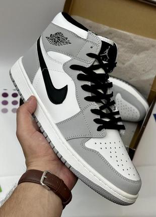 Кроссовки мужские nike air jordan 1 og (gray white black)