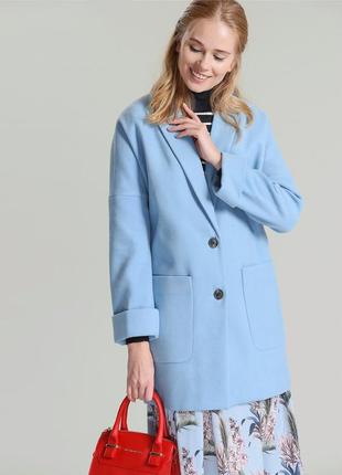 Стильное голубое пальто vero moda4 фото