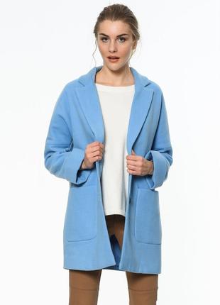 Стильное голубое пальто vero moda6 фото