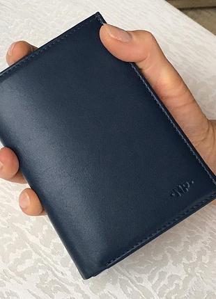 Кошелек мужской темно-синий из телячьей кожи ben made in italy