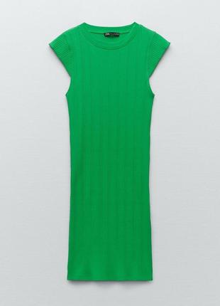 Сукня зелена в рубчик zara