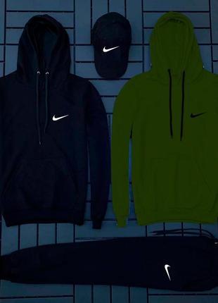 Спортивний комплект чорно зелений nike