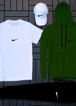 Спортивный комплект бело зеленый nike