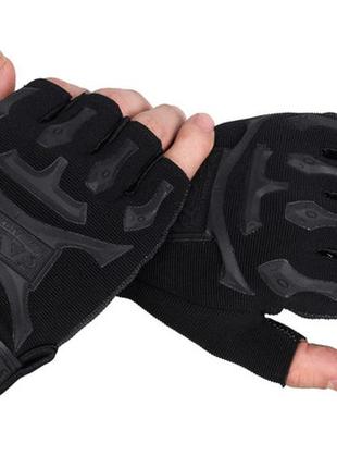 Тактические перчатки mechanix wear короткопальцевые утеплённые с защитой на косточки  чёрные  one size2 фото