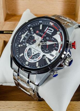 Мужские классические кварцевые стрелочные наручные часы с хронографом curren 8395 sb. металлический браслет
