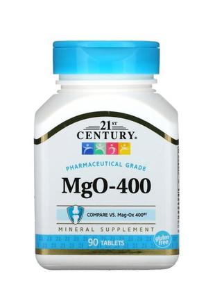 21st century mgo-400, 90 tablets магній+кальцій