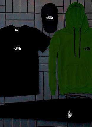 Спортивный комплект черно зеленый tnf