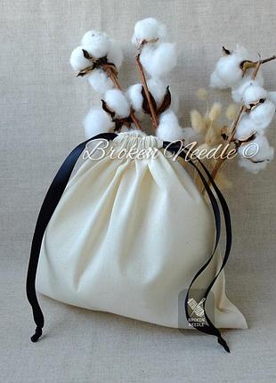 Еко мішок з бавовни 25*25 см, еко торбинка, мішок для зберігання/пакування