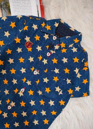 Детская рубашка с коротким рукавом детская шведка звезды р.92-1043 фото