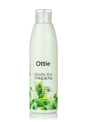 Емульсія для обличчя ottie green tea для всіх типів шкіри, з екстрактом зеленого чаю, 200 мл