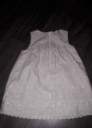 Льняное платье для девочки 6-12 месяцев. платье2 фото