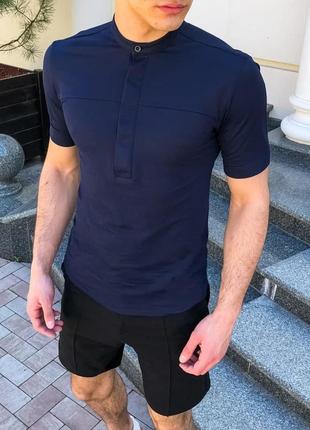 Рубашка мужская с коротким рукавом vpered голубая | мужская рубашка льняная8 фото