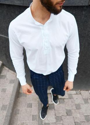 Костюм класичний чоловічий as casual сорочка + штани navy-white комплект чоловічий повсякденний