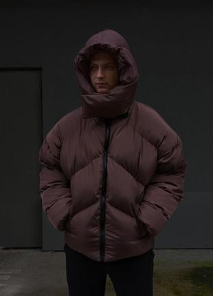 Куртка мужская зимняя оверсайз quad до -25*с зима бежевая пуховик мужской зимний теплая3 фото